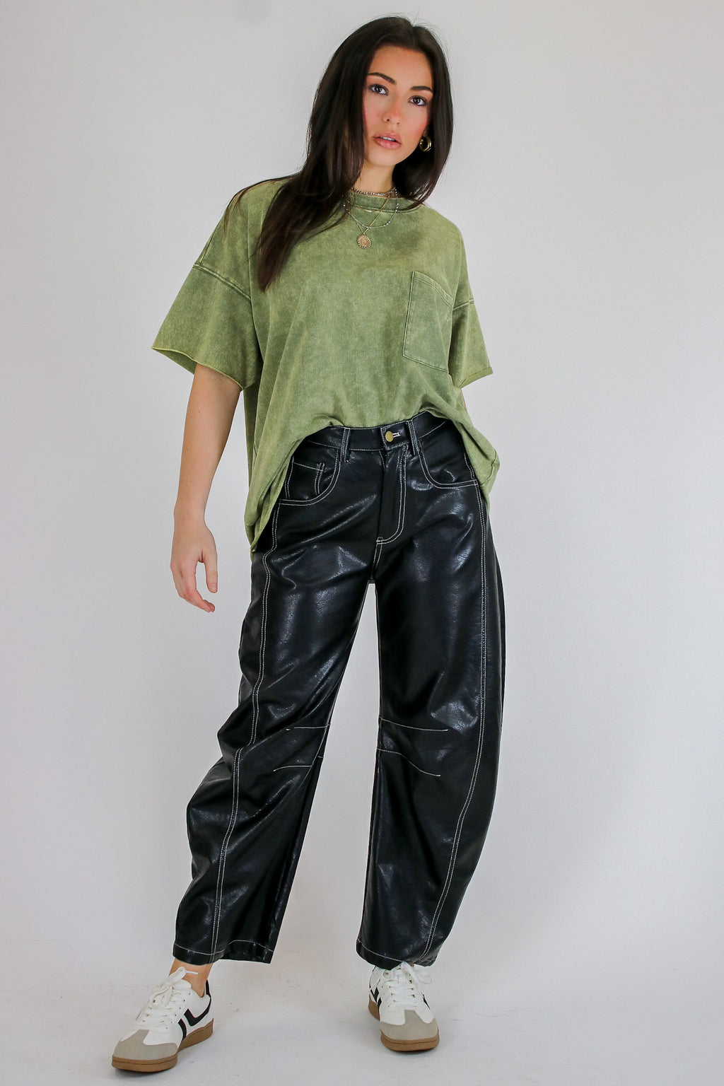 Vintage Edge Washed Drop Shoulder Top - Madison and Mallory