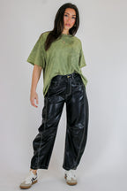 Vintage Edge Washed Drop Shoulder Top - Madison and Mallory