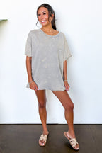 Vintage Edge Washed Drop Shoulder Top - Madison and Mallory