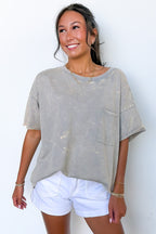 Vintage Edge Washed Drop Shoulder Top - Madison and Mallory