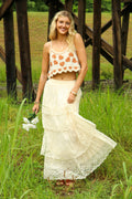 Vintage Veil Tiered Lace Maxi Skirt - Madison and Mallory