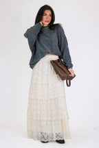 Vintage Veil Tiered Lace Maxi Skirt - Madison and Mallory