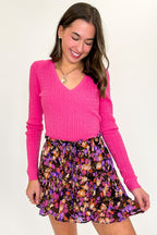 Violet Dreams Floral Flounce Skort - Madison and Mallory