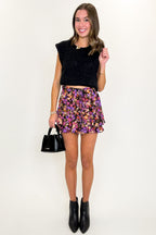 Violet Dreams Floral Flounce Skort - Madison and Mallory