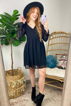  Vision of Charm Swiss Dot V-Neck Dress - FINAL SALE - Madison and Mallory