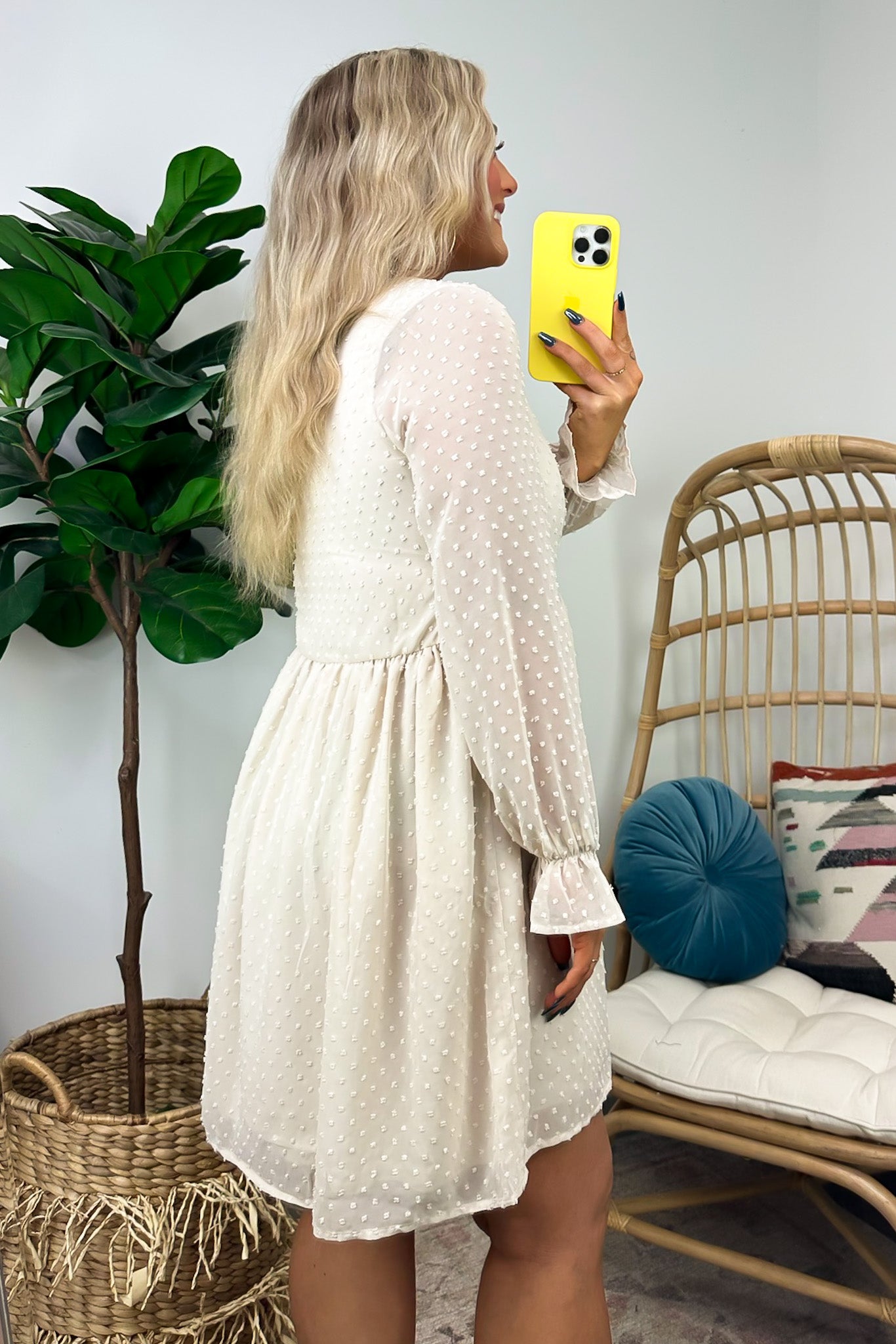  Vision of Charm Swiss Dot V-Neck Dress - FINAL SALE - Madison and Mallory