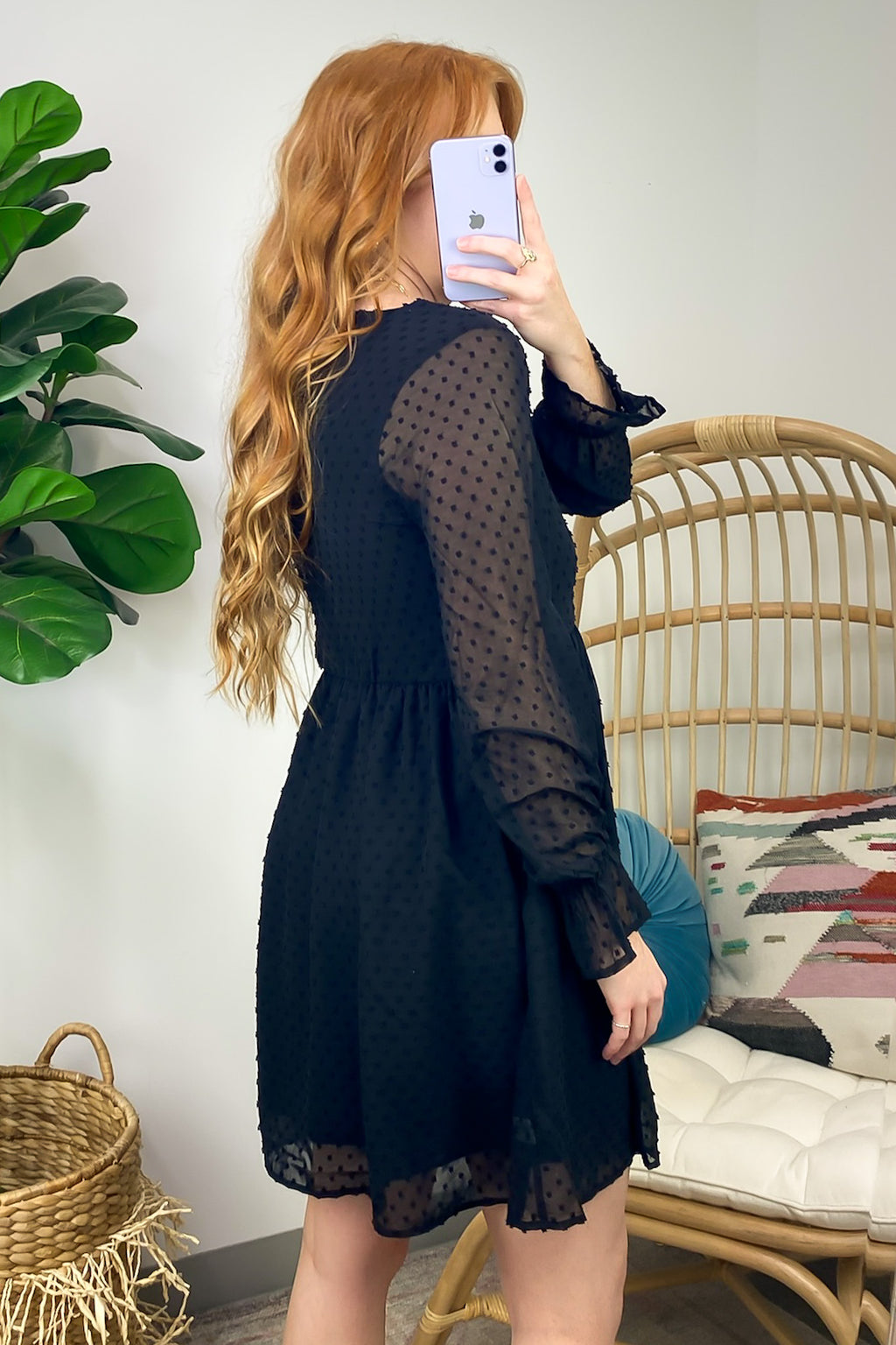  Vision of Charm Swiss Dot V-Neck Dress - FINAL SALE - Madison and Mallory