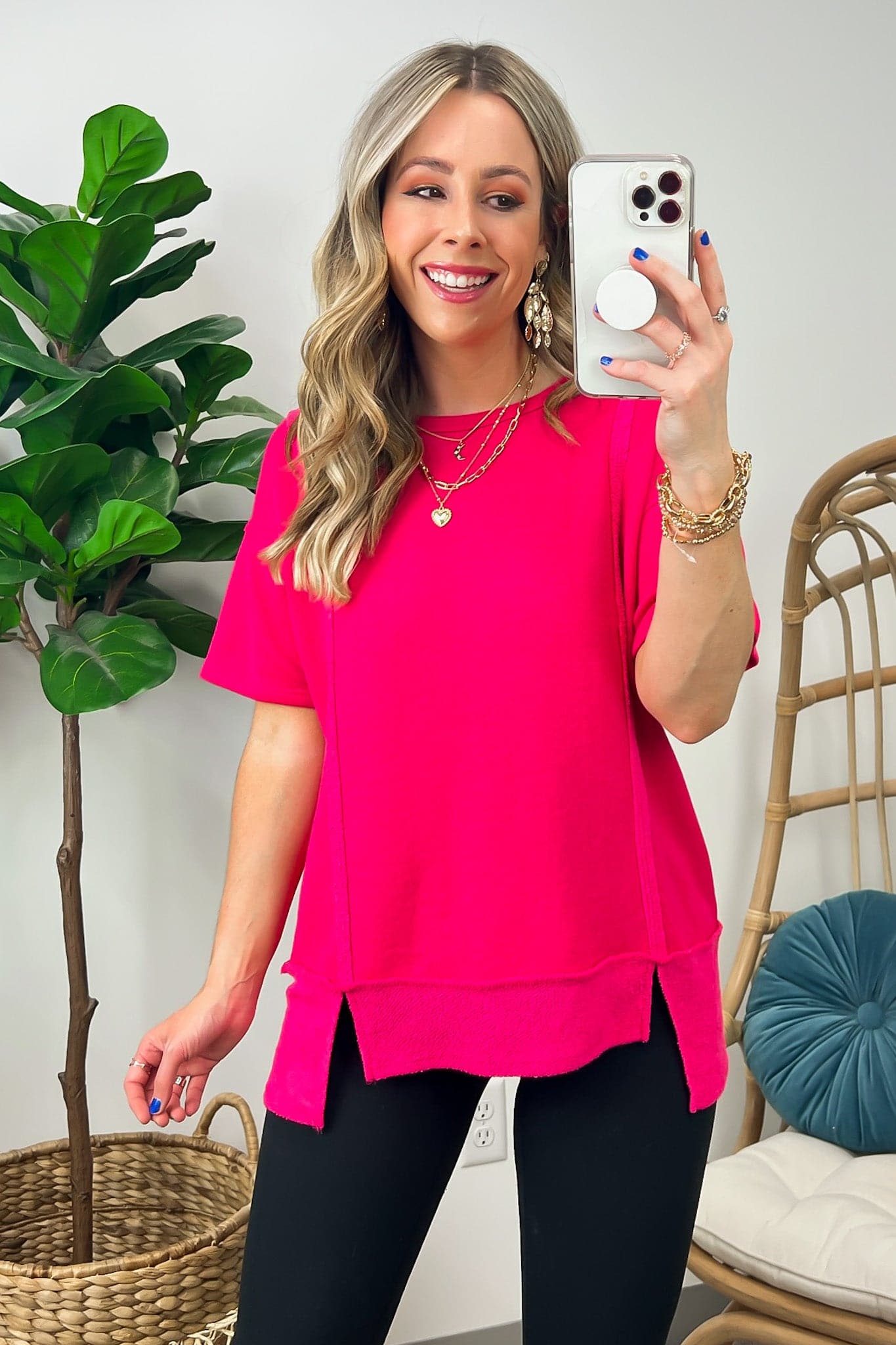  Vitoria Exposed Seam Relaxed Fit Top - FINAL SALE - Madison and Mallory