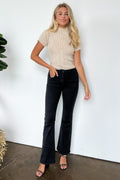 1/25 / Black Viviane Mid Rise Skinny Bootcut Jeans - FINAL SALE - Madison and Mallory