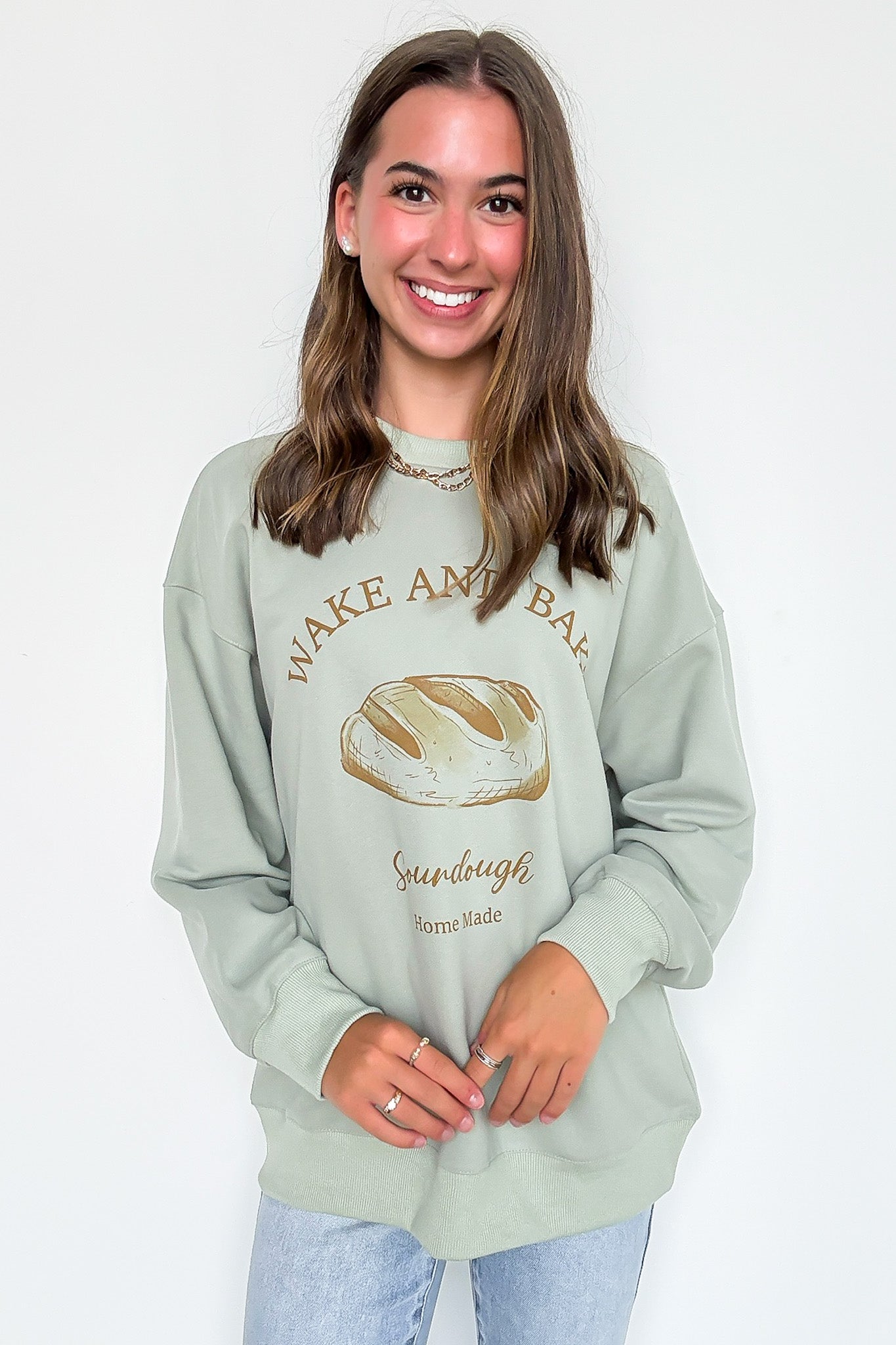 Wake and Bake Sourdough Graphic Pullover - FINAL SALE - Madison and Mallory