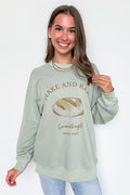 S / Sage Wake and Bake Sourdough Graphic Pullover - FINAL SALE - Madison and Mallory