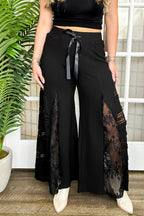 Wanderlace Contrast Wide Leg Pants - FINAL SALE - Madison and Mallory