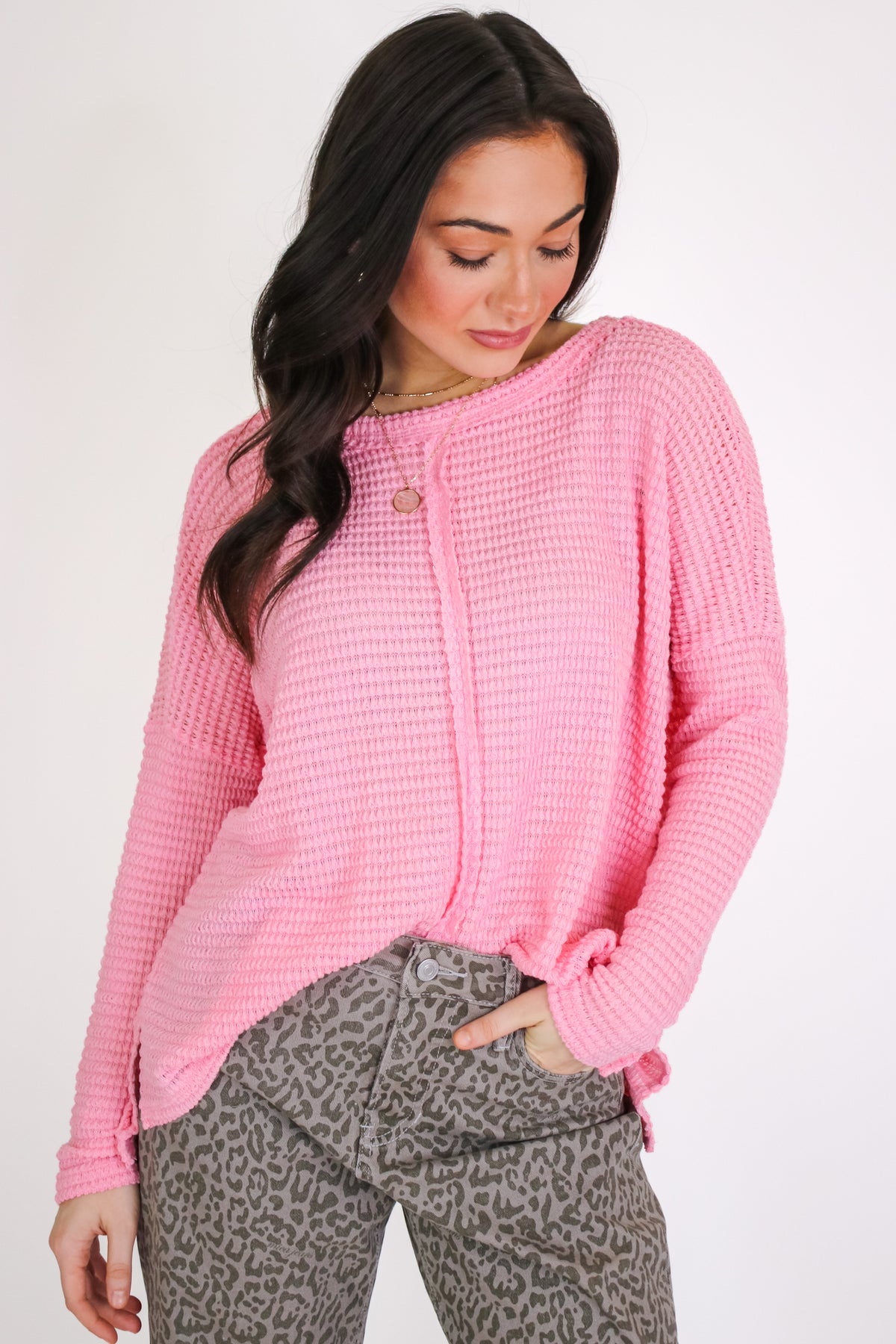 Wanderlight Jacquard Knit Dolman Sleeve Top