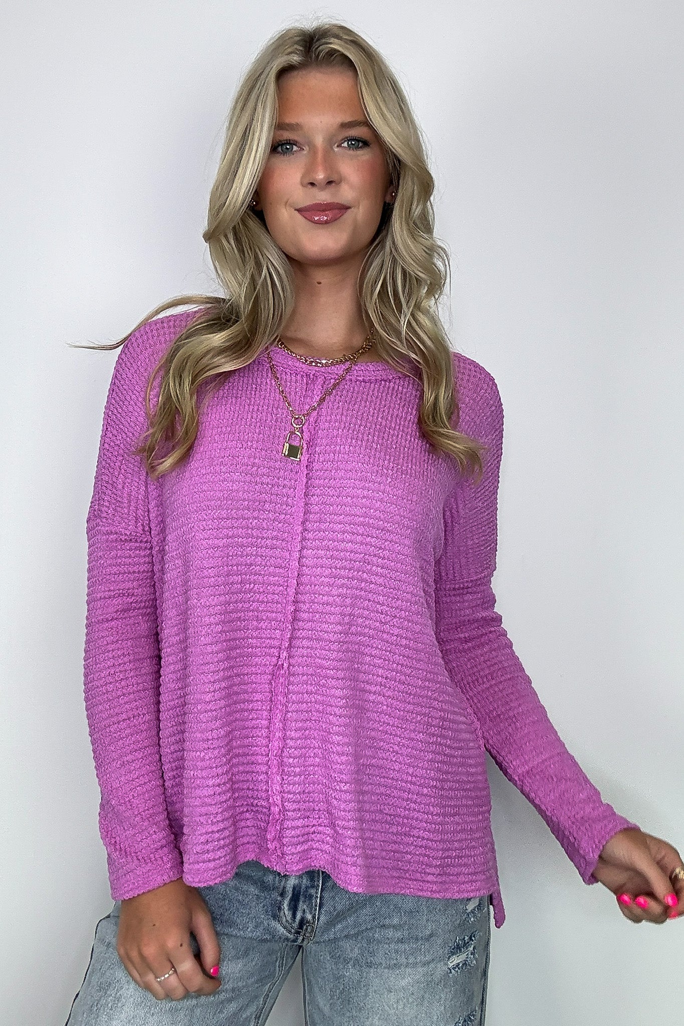 Wanderlight Jacquard Knit Dolman Sleeve Top - FINAL SALE - Madison and Mallory