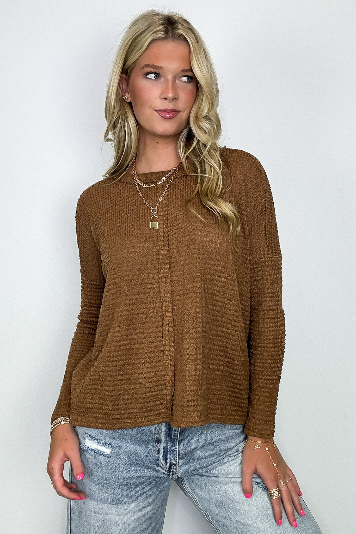 Wanderlight Jacquard Knit Dolman Sleeve Top - FINAL SALE - Madison and Mallory