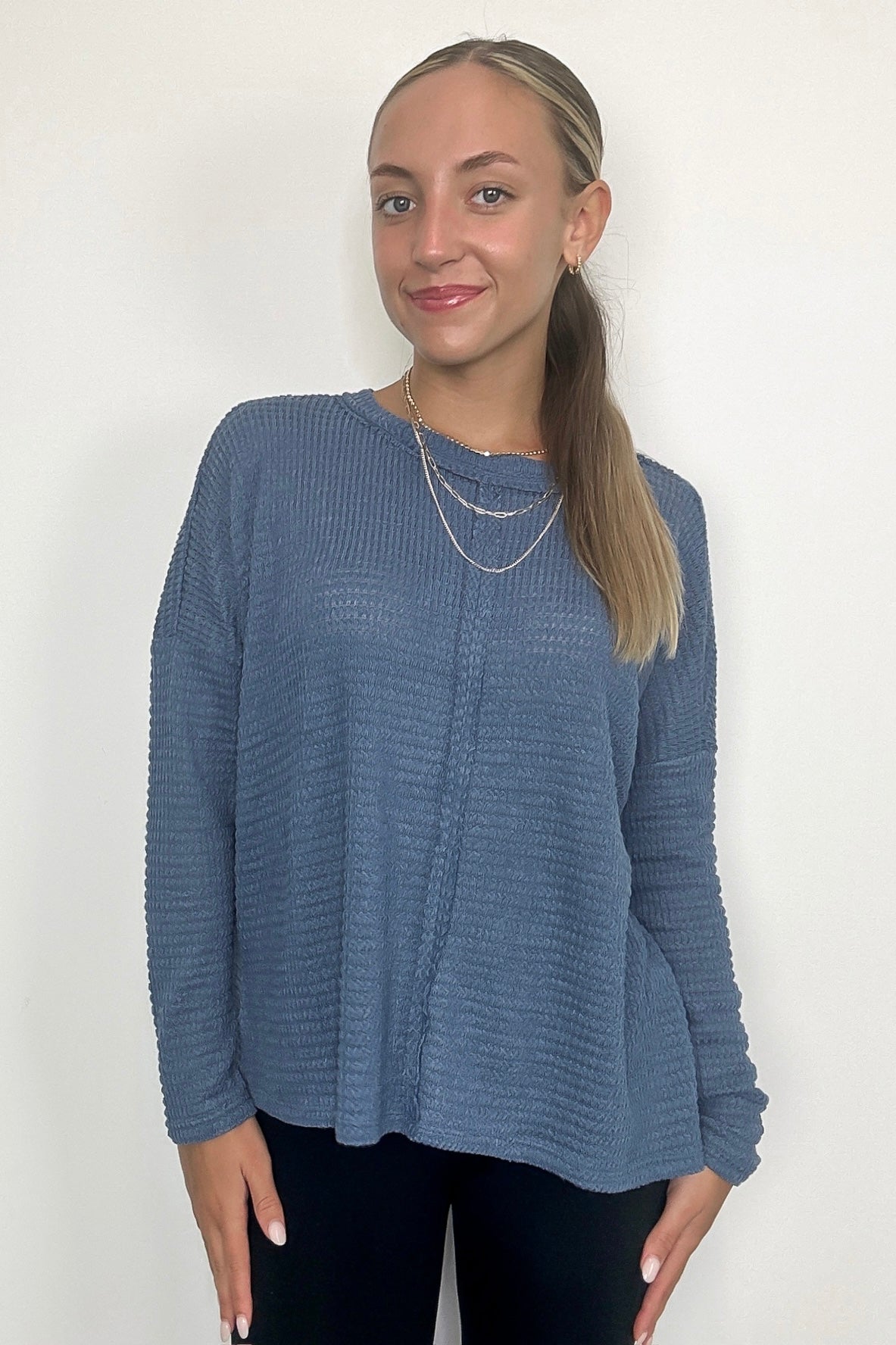 Wanderlight Jacquard Knit Dolman Sleeve Top - FINAL SALE - Madison and Mallory