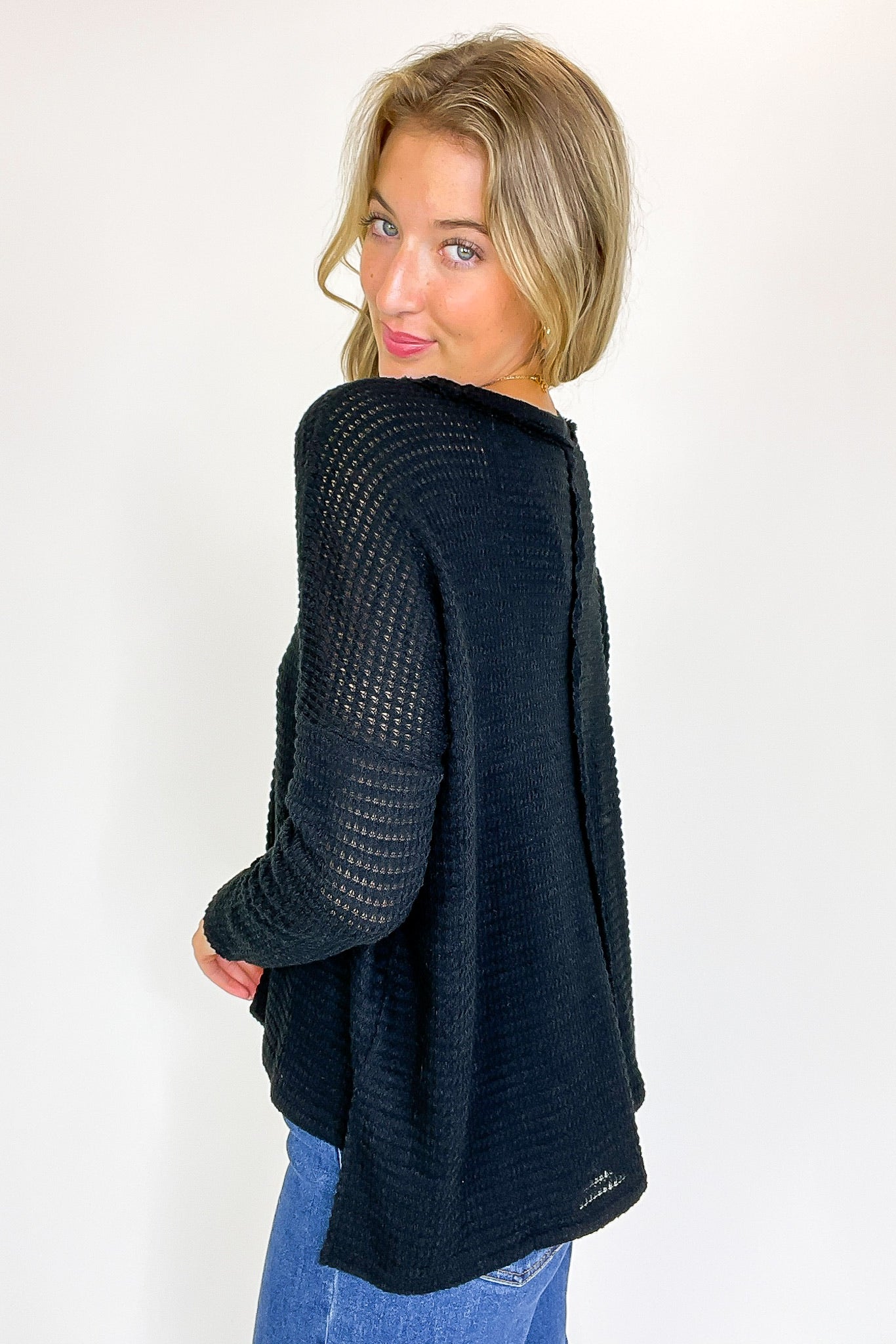 Wanderlight Jacquard Knit Dolman Sleeve Top - Madison and Mallory