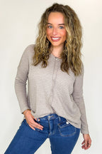 Ash Mocha / SM Wanderlight Jacquard Knit Dolman Sleeve Top - Madison and Mallory