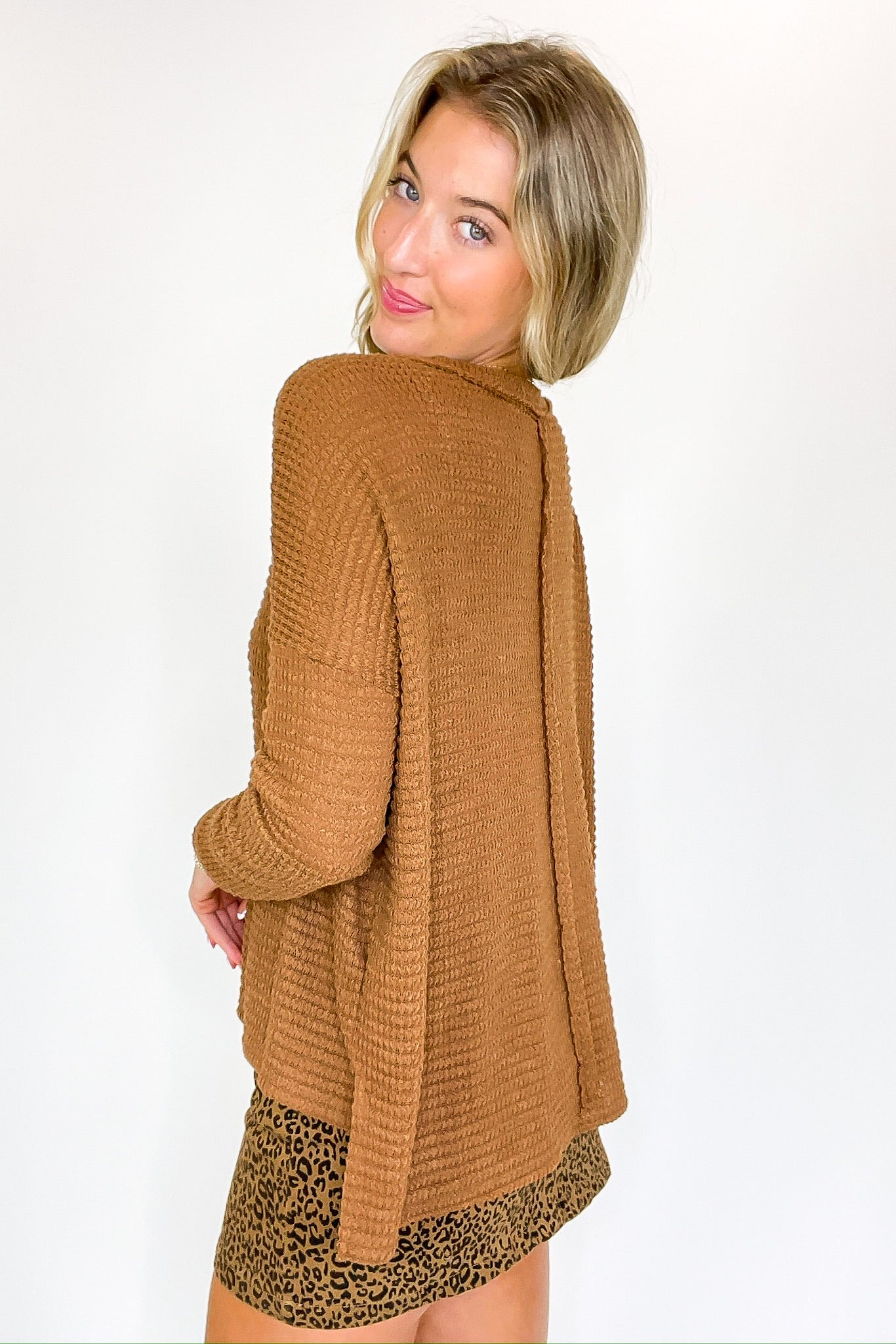 Wanderlight Jacquard Knit Dolman Sleeve Top - Madison and Mallory