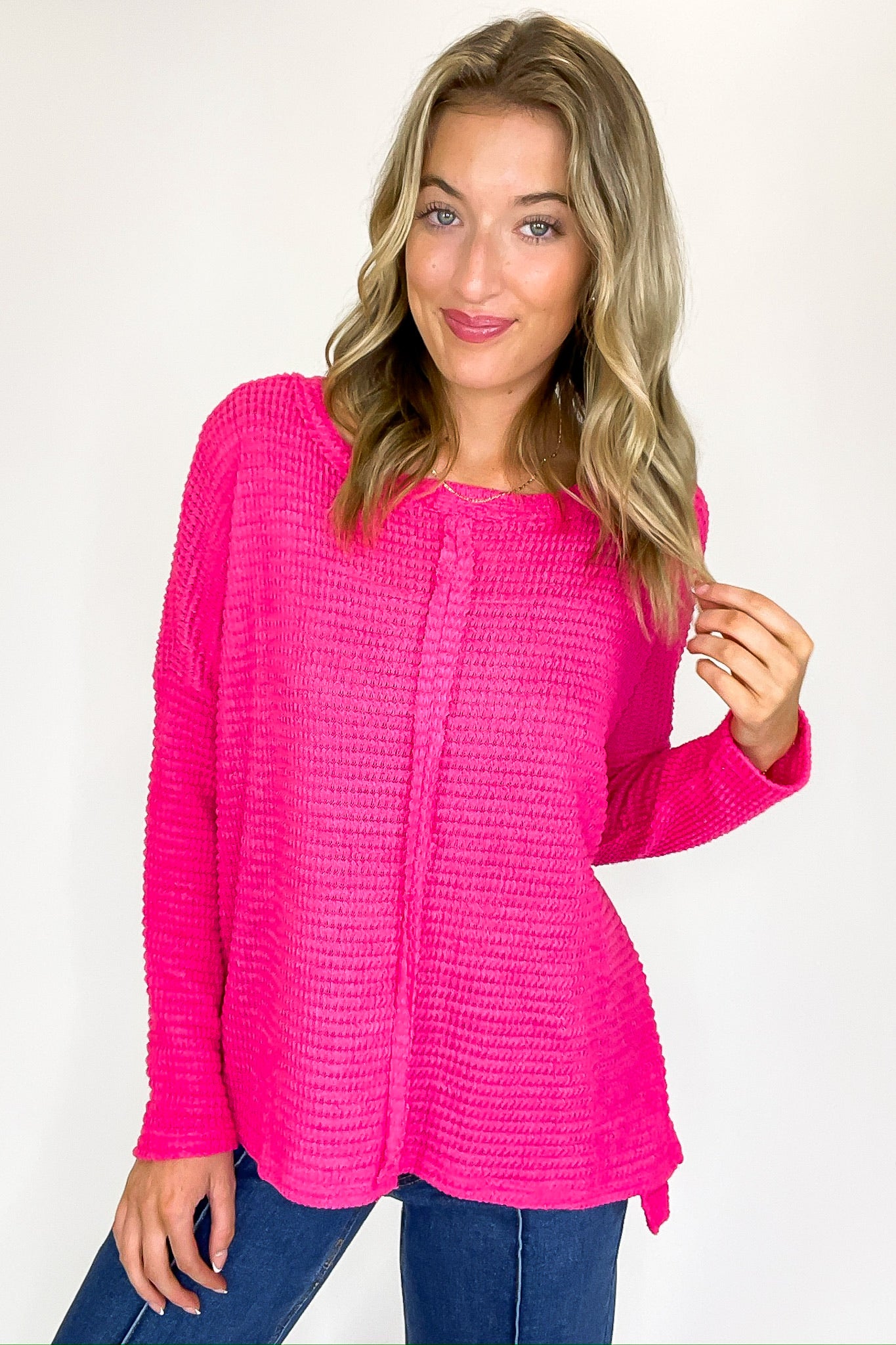 Wanderlight Jacquard Knit Dolman Sleeve Top - Madison and Mallory