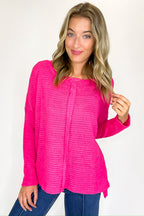 Wanderlight Jacquard Knit Dolman Sleeve Top - FINAL SALE - Madison and Mallory