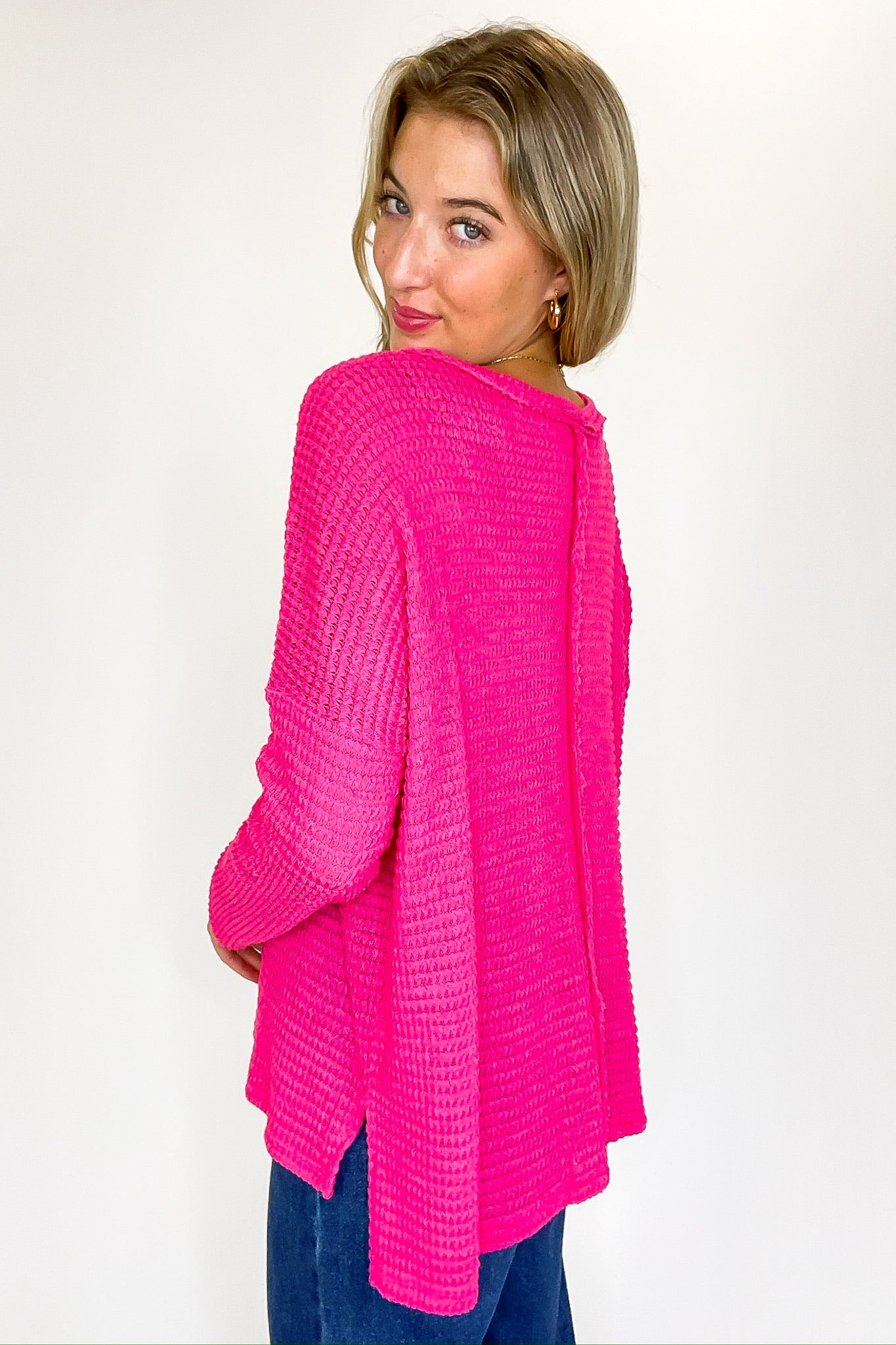 Wanderlight Jacquard Knit Dolman Sleeve Top - Madison and Mallory