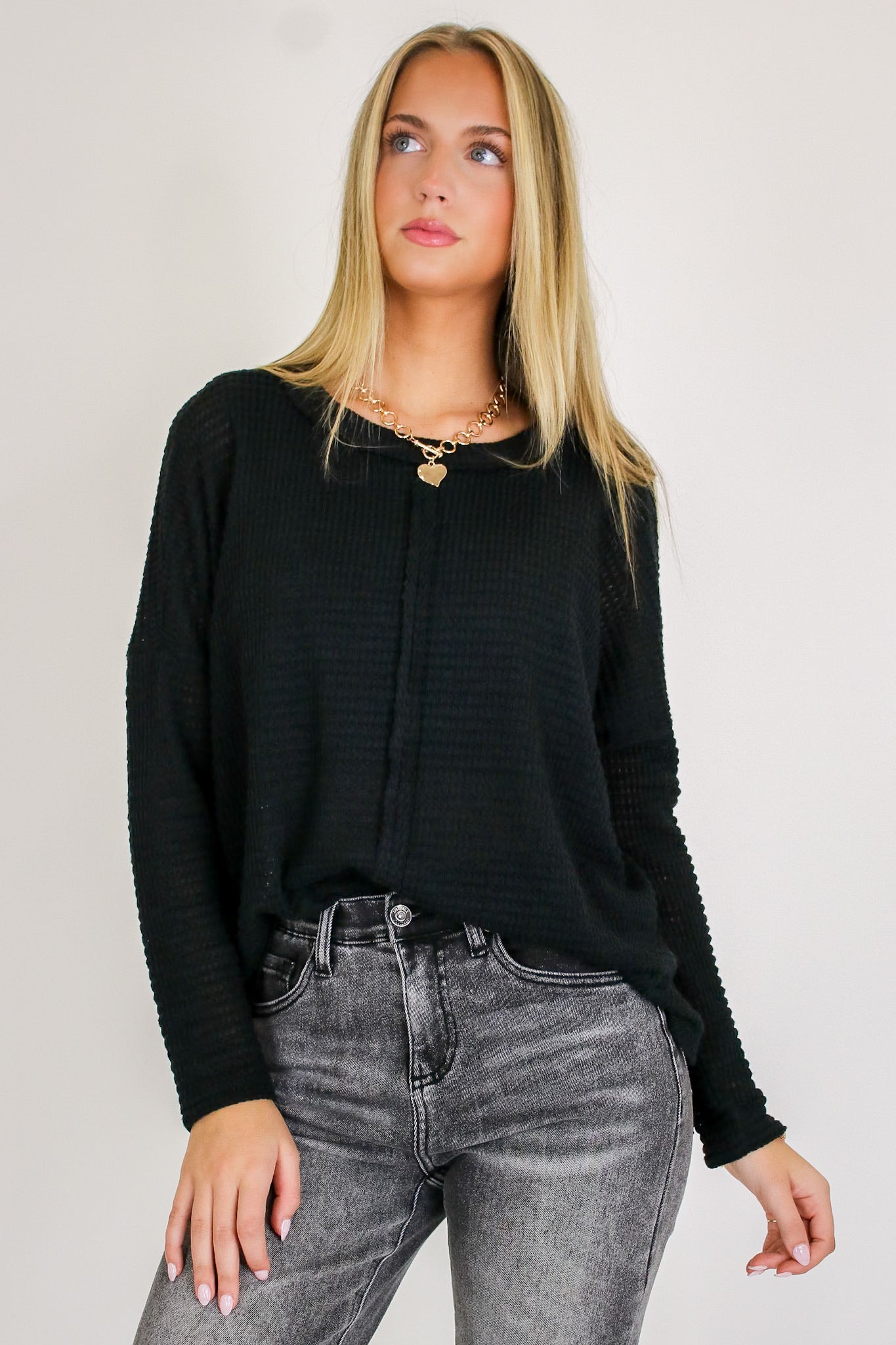 Wanderlight Jacquard Knit Dolman Sleeve Top - Madison and Mallory