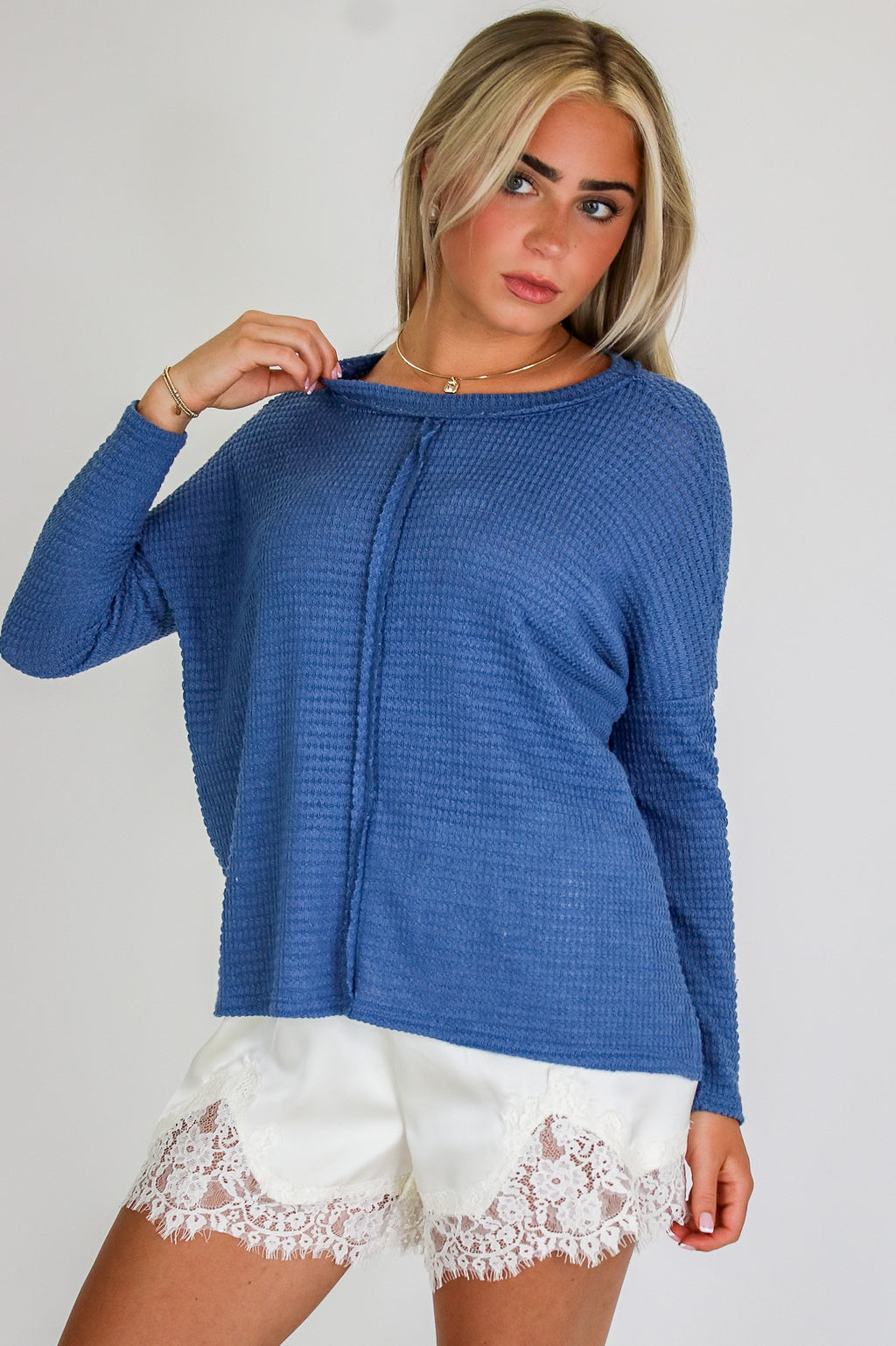 Wanderlight Jacquard Knit Dolman Sleeve Top - Madison and Mallory