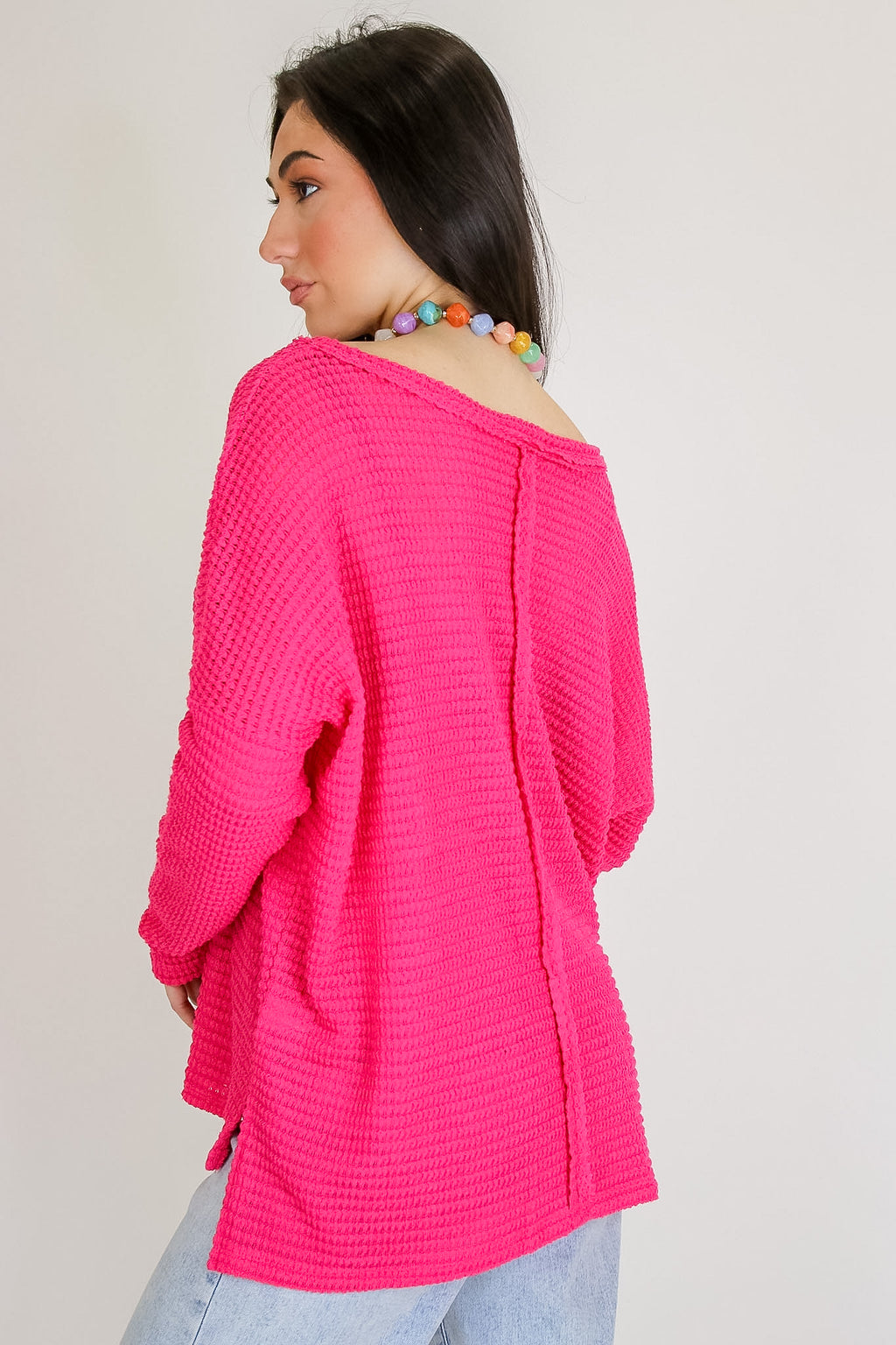 Wanderlight Jacquard Knit Dolman Sleeve Top - Madison and Mallory