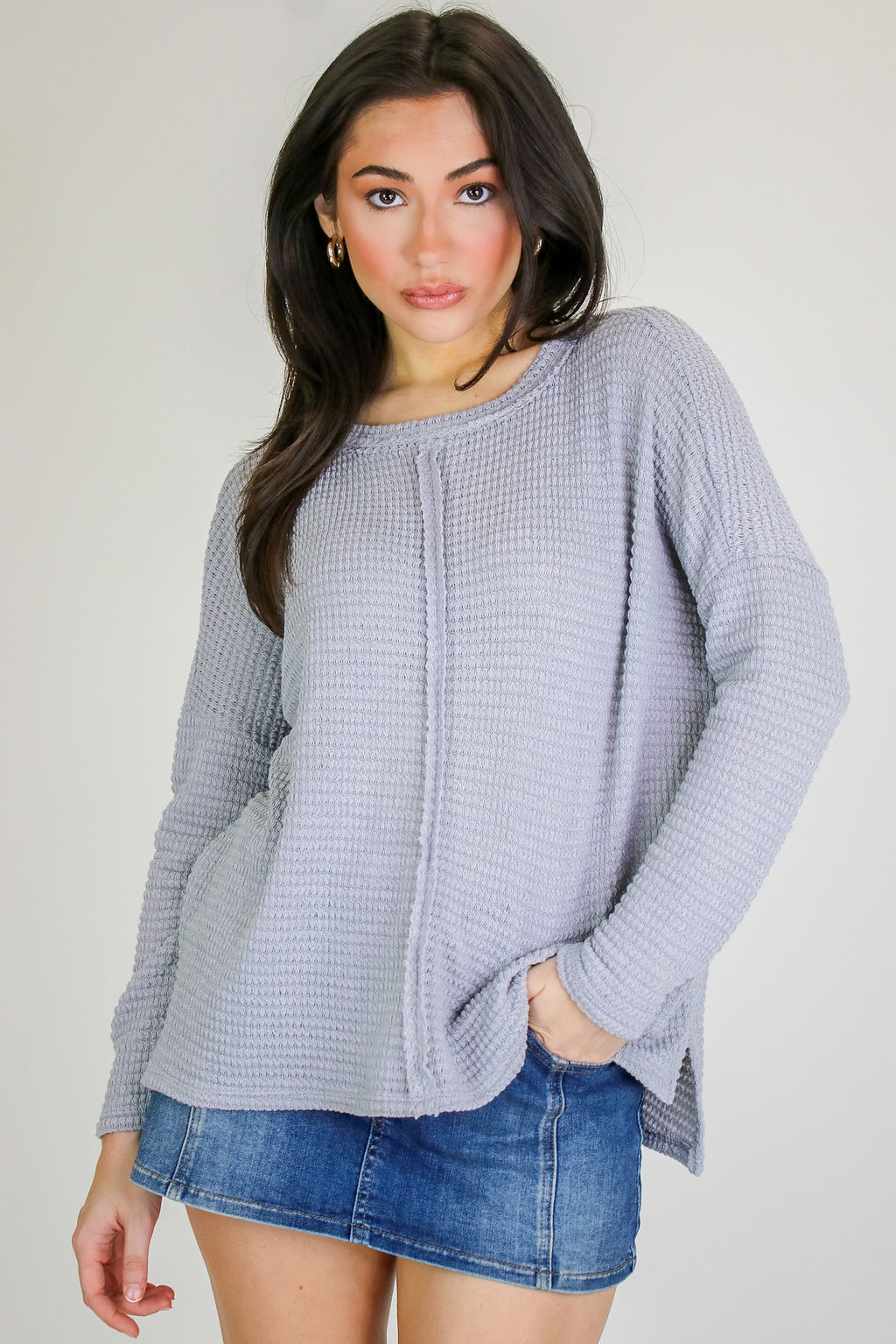 Wanderlight Jacquard Knit Dolman Sleeve Top - Madison and Mallory
