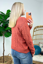  Warm Wishes Cable Knit V-Neck Sweater - FINAL SALE - Madison and Mallory