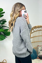  Warmest Aesthetic V-Neck Boucle Knit Sweater - FINAL SALE - Madison and Mallory