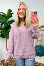  Warmest Aesthetic V-Neck Boucle Knit Sweater - FINAL SALE - Madison and Mallory