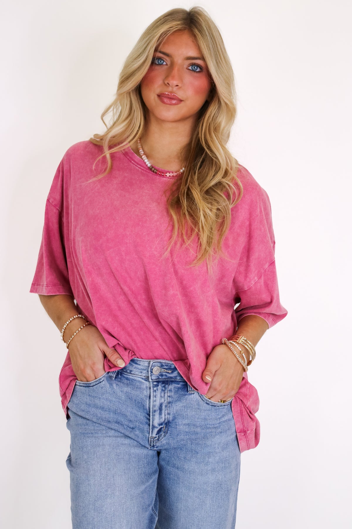 Weekend Awaits Mineral Wash Oversized Top - Madison and Mallory