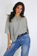 Weekend Awaits Mineral Wash Oversized Top