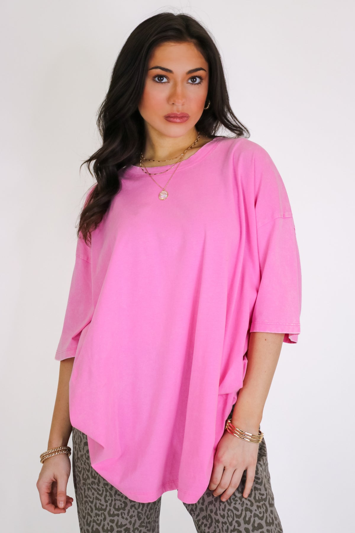 Weekend Awaits Mineral Wash Oversized Top