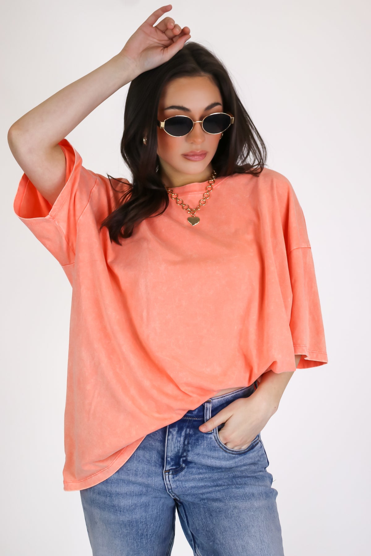 Weekend Awaits Mineral Wash Oversized Top
