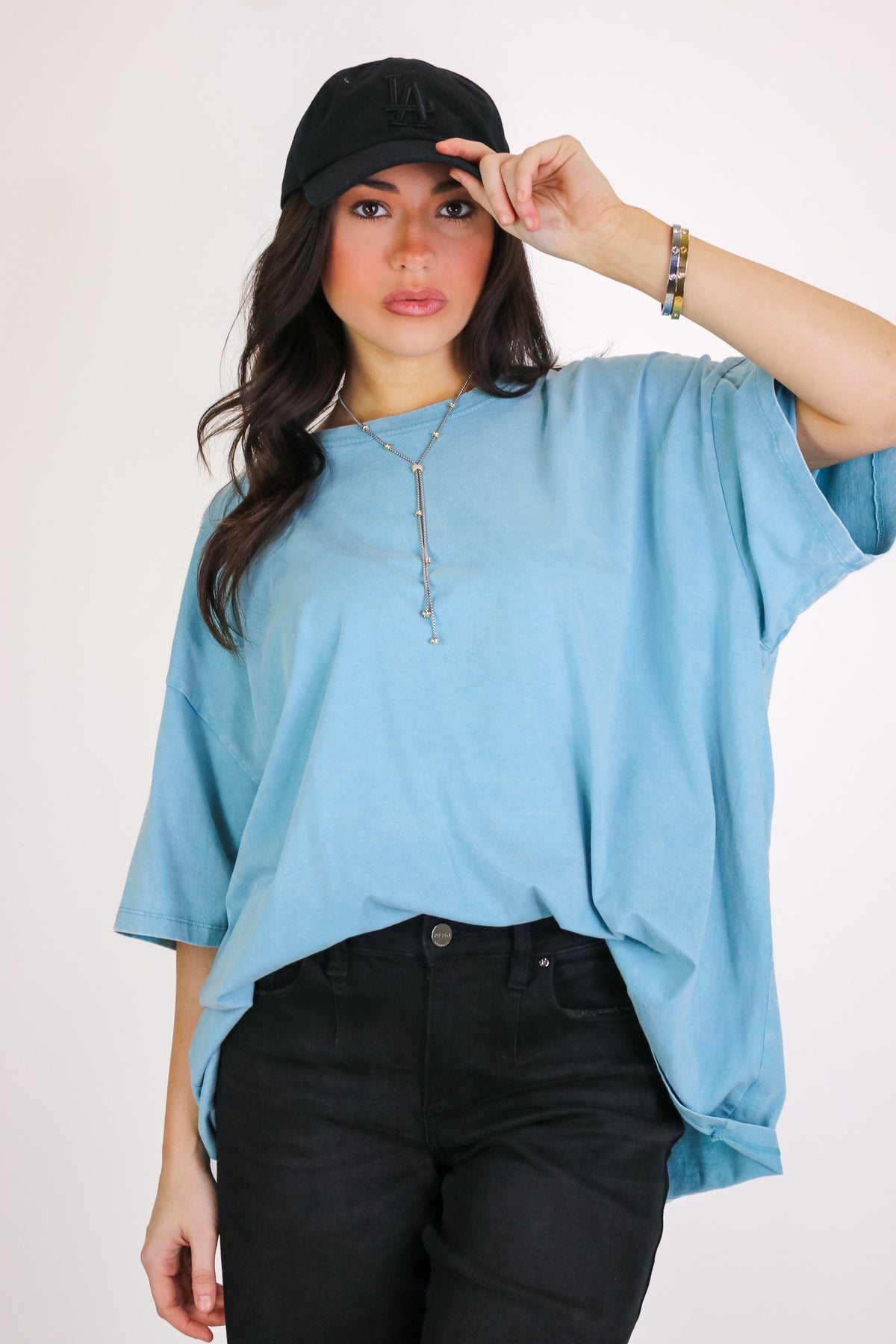 Weekend Awaits Mineral Wash Oversized Top