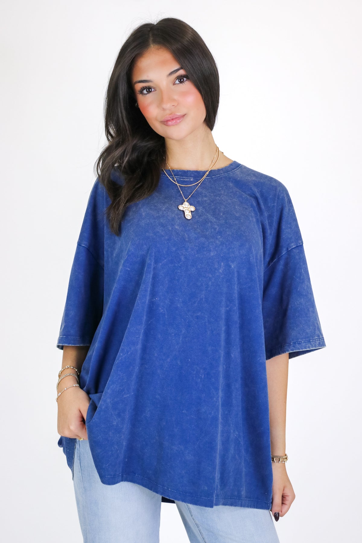 Weekend Awaits Mineral Wash Oversized Top