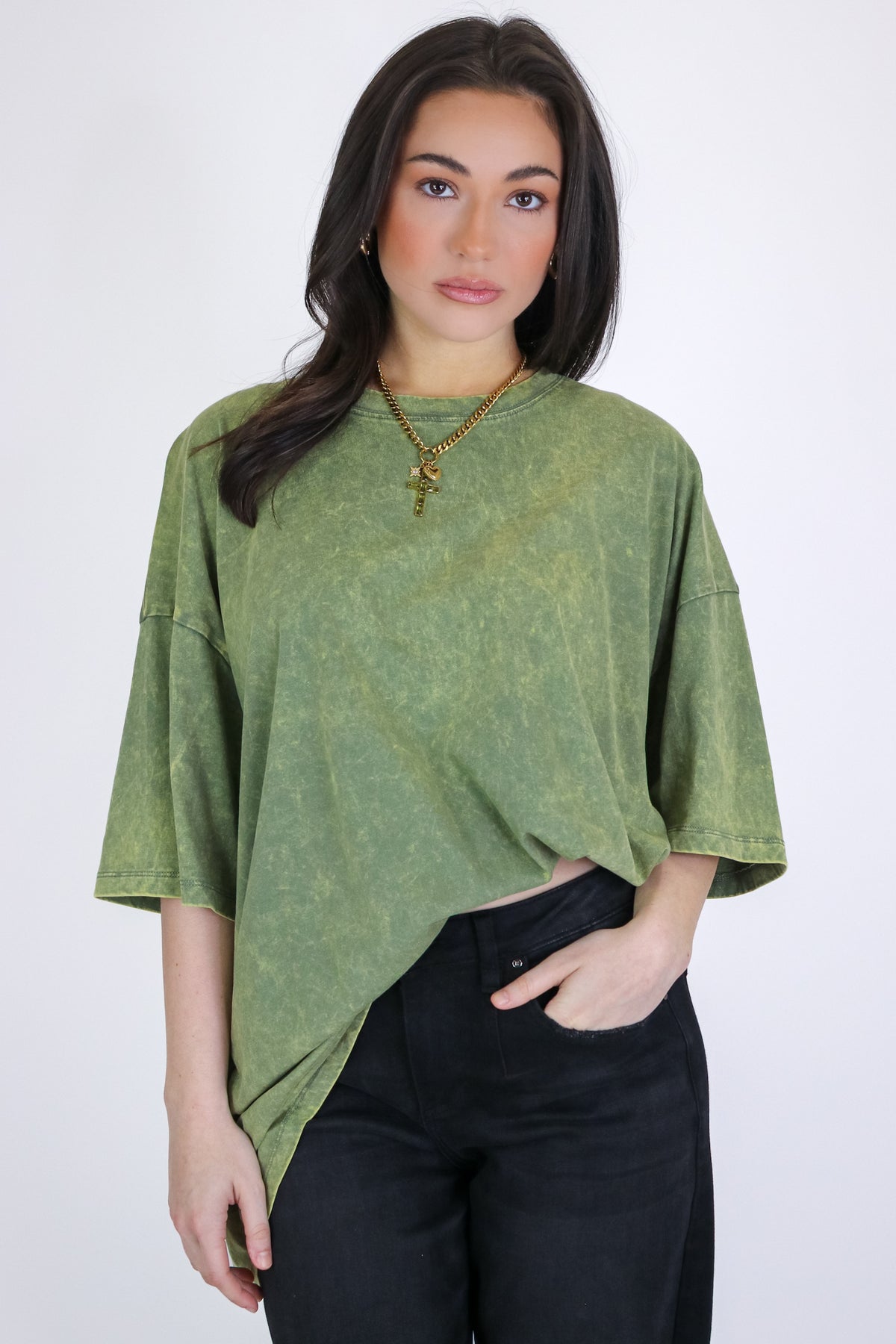 Weekend Awaits Mineral Wash Oversized Top