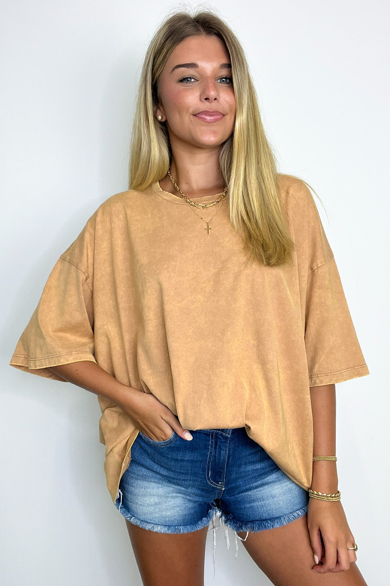 Dark Brush / SM Weekend Awaits Mineral Wash Oversized Top - BACK IN STOCK - Madison and Mallory