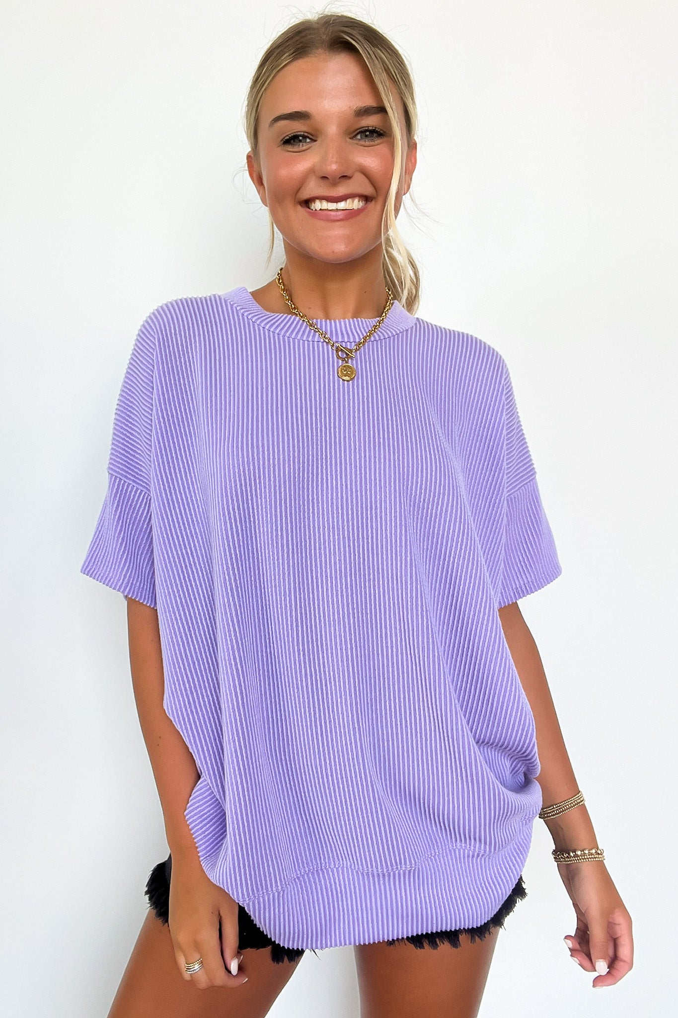  Weekend Getaway Rib Knit Oversized Top - BACK IN STOCK - Madison and Mallory