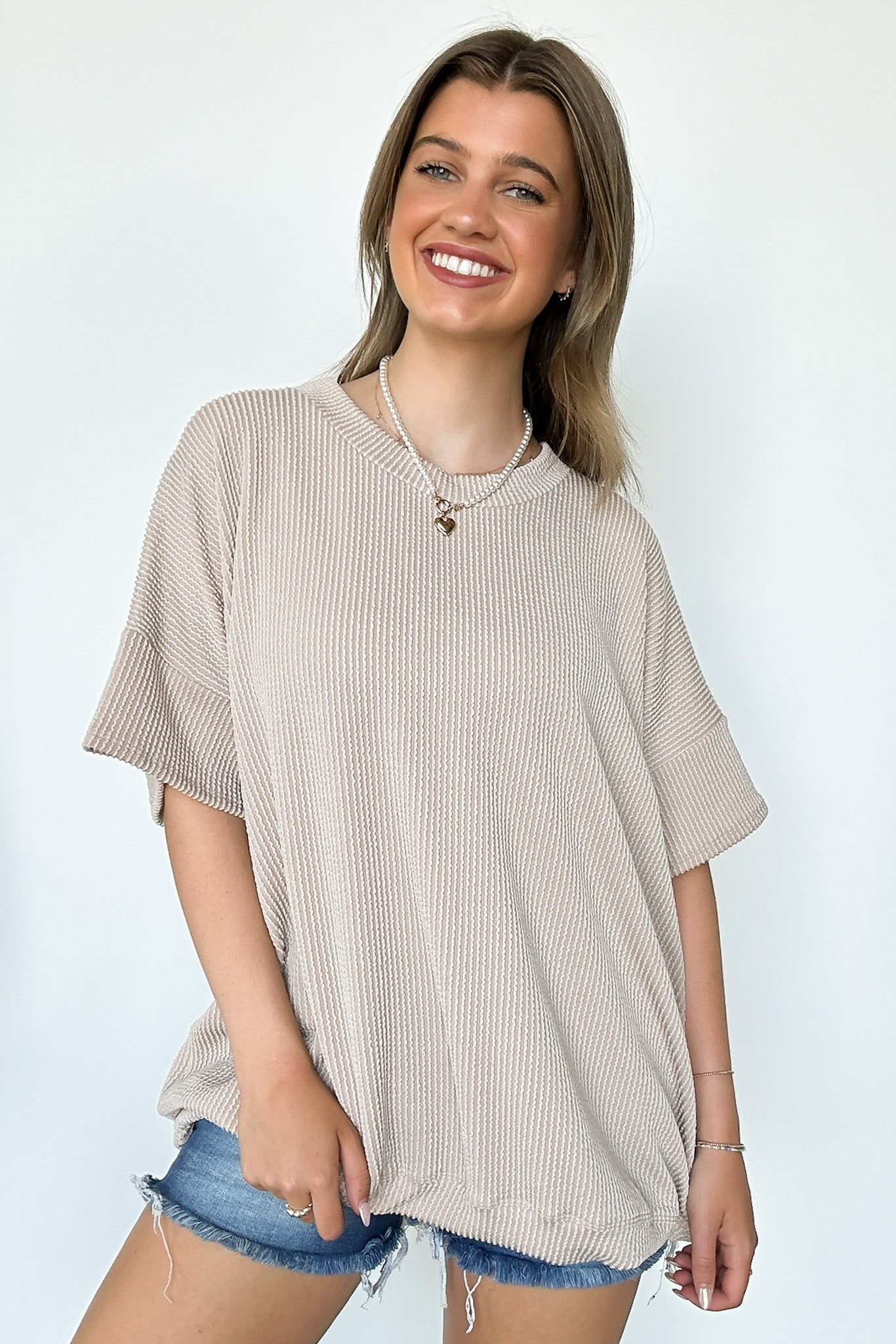  Weekend Getaway Rib Knit Oversized Top - BACK IN STOCK - Madison and Mallory