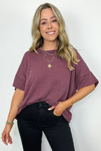  Weekend Getaway Rib Knit Oversized Top - BACK IN STOCK - Madison and Mallory