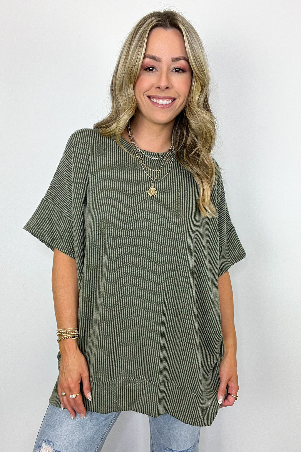  Weekend Getaway Rib Knit Oversized Top - BACK IN STOCK - Madison and Mallory