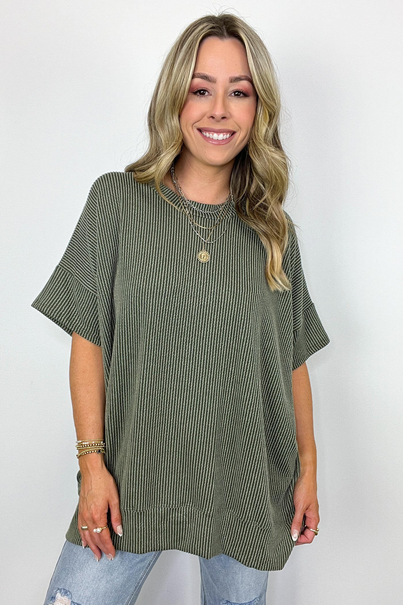  Weekend Getaway Rib Knit Oversized Top - BACK IN STOCK - Madison and Mallory