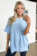  Weekend Wanderlust Rib Knit Side Slit Top - BACK IN STOCK - Madison and Mallory