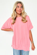  Weekend Wanderlust Rib Knit Side Slit Top - BACK IN STOCK - Madison and Mallory