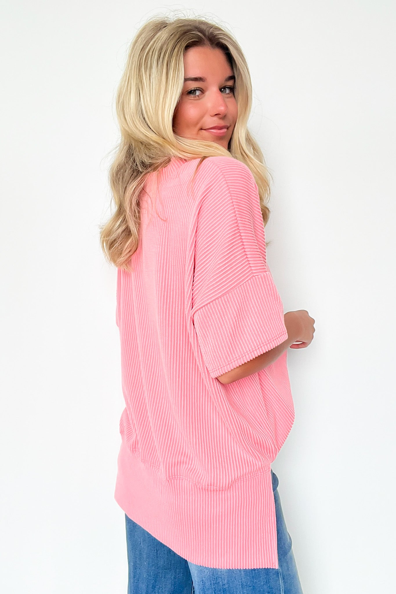  Weekend Wanderlust Rib Knit Side Slit Top - BACK IN STOCK - Madison and Mallory