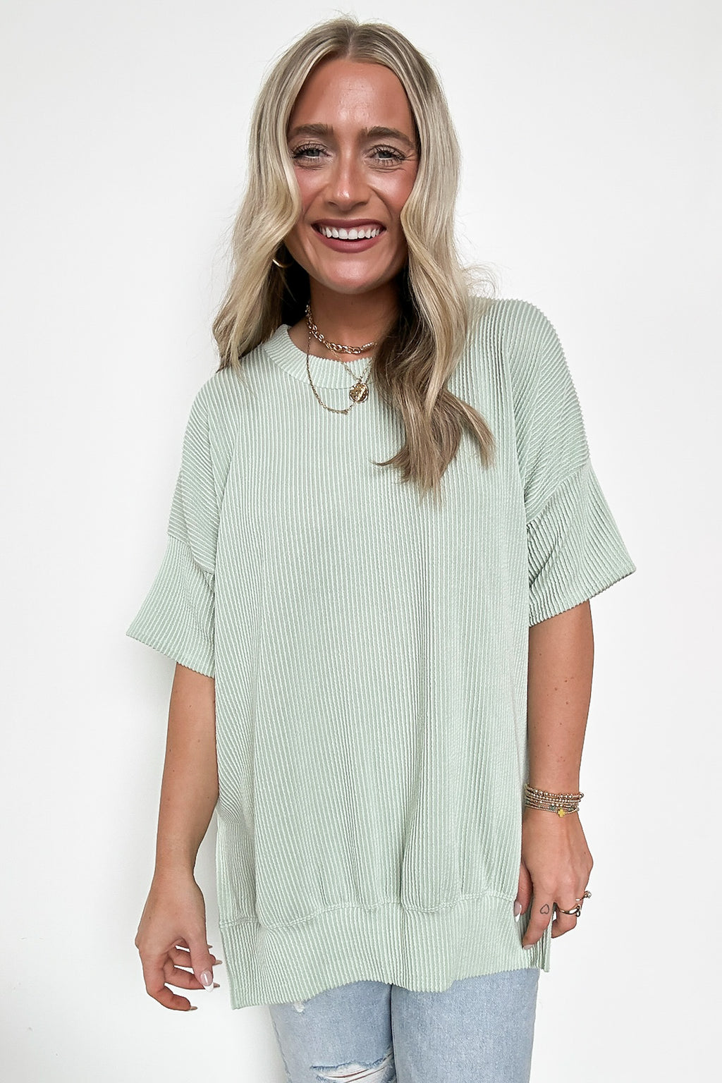 Weekend Wanderlust Rib Knit Side Slit Top - BACK IN STOCK - Madison and Mallory